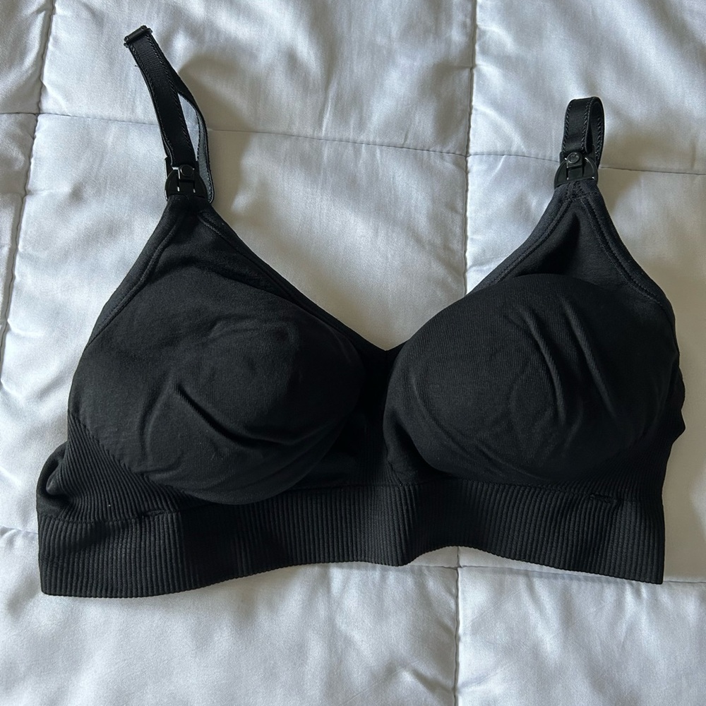 Bravado Black Wireless Bra with Adjustable Straps and Wide Band